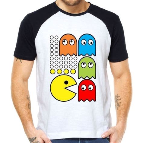 Camisetas Games Pac Man Pacman Fliperama Camisas Games Shopee Brasil