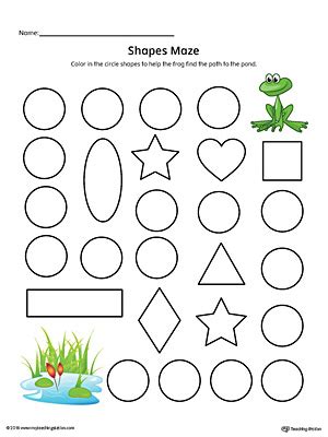 Circle Shape Maze Printable Worksheet (Color) | MyTeachingStation.com