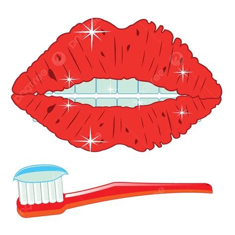 Teeths And Toothbrush Illustration Toothpaste Mouth Vector ...