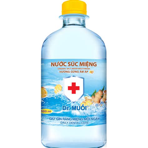 Nước súc miệng hương gừng ấm áp Dr Muối chai 500ml