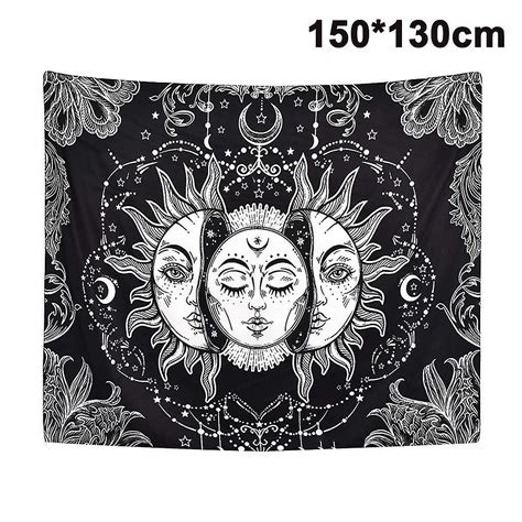 Sunrain Sun And Moon Tapestry Burning Sun With Star Tapestry