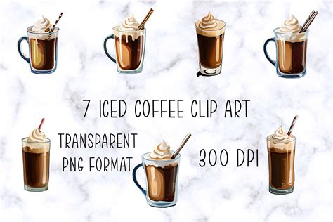 7 Iced Coffee Clip Art Png Graphic By Sakura Lemon Designs · Creative Fabrica