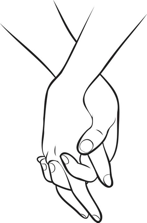 Couple Holding Hands Line Drawing 23429774 Vector Art At Vecteezy