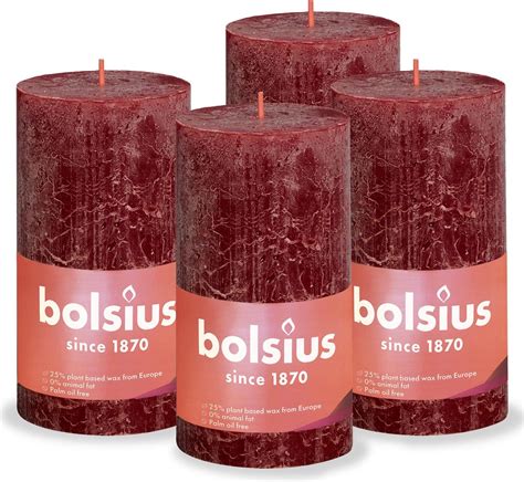 Bolsius Rustieke Kaars 4 Stuks Rood 13cm Bol