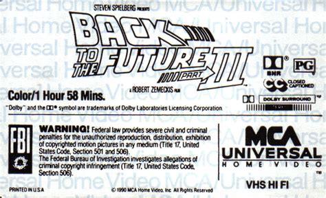 Back To The Future Part III | VHSCollector.com