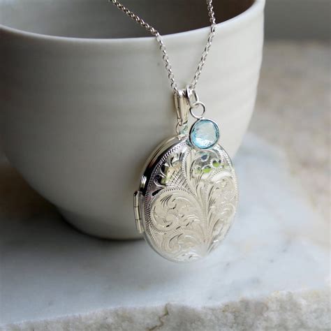 Extra Large Solid Silver Locket Personalised Engraved Etsy UK