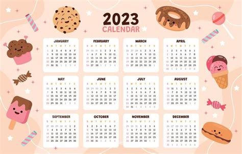 Cute Calendar 2023 Vector Art, Icons, and Graphics for Free Download