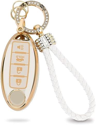 Amazon OLLEN Key Fob Cover With Bling Keychain 4 Buttons Soft TPU