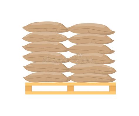 Sacks On Pallet Icon Stock Vector Illustration Of Delivery 100952679