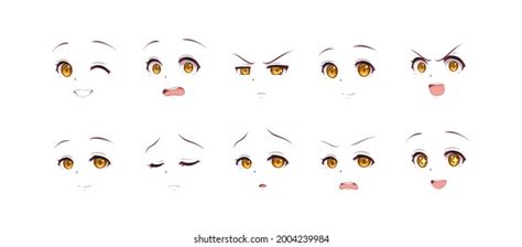 Anime Manga Expressions Eyes Set Girl Stock Vector (Royalty Free) 2004239984 | Shutterstock