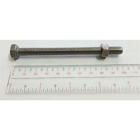 SS BOLT 8MM X 100MM WITH 1 PIECE NUT STAINLESS STEEL Shopee