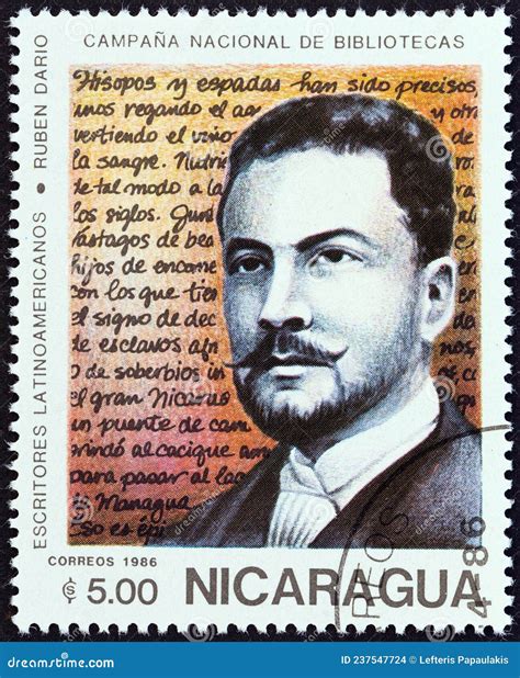 NICARAGUA CIRCA 1986 A Stamp Printed In Nicaragua Shows Ruben Dario