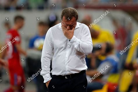 Plzens Coach Pavel Vrba Reacts During Editorial Stock Photo Stock