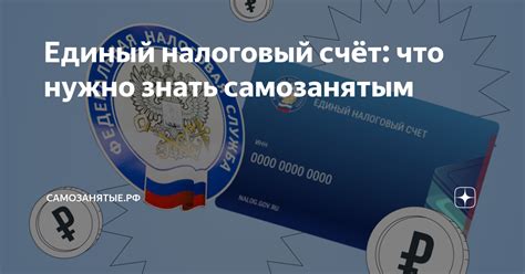 Единый налоговый счёт: что нужно знать самозанятым | Самозанятые.рф | Дзен