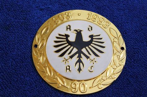 Brass Adac Year German Grille Badge Bumper Plate Topper Accessory