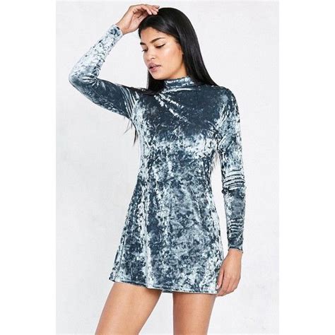 Kimchi Blue Crushed Velvet Mock Neck Mini Dress 35 Liked On Polyvore Featuring Dresses Long