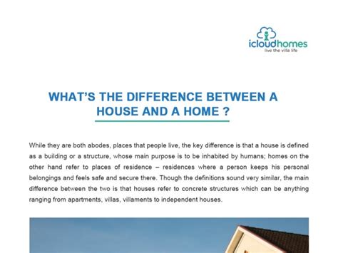 Whats The Difference Between A House And A Home