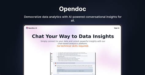 Opendoc Ai Unlock Data Insights Through Conversational Analytics