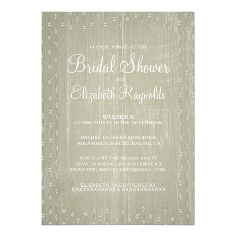 Ivory Rustic Country Bridal Shower Invitations