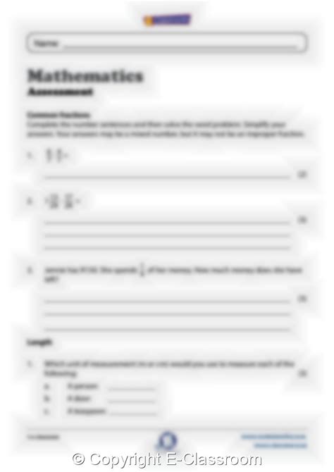 Grade 5 Mathematics Term 4 E Classroom