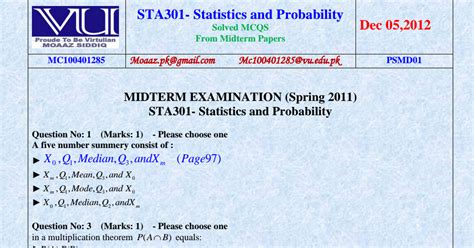 STA301 Midterm MCQs WithReferencesbyMoaaz Pdf Google Drive