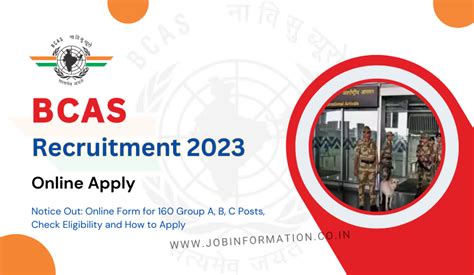 Bcas Recruitment Notice Out Online Form For Group A B C