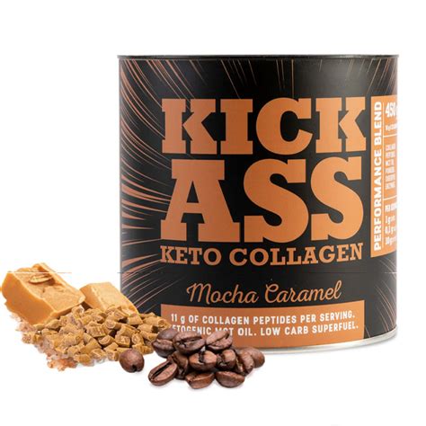 Keto Collagen Protein Powder Mocha Caramel 450g KickAss