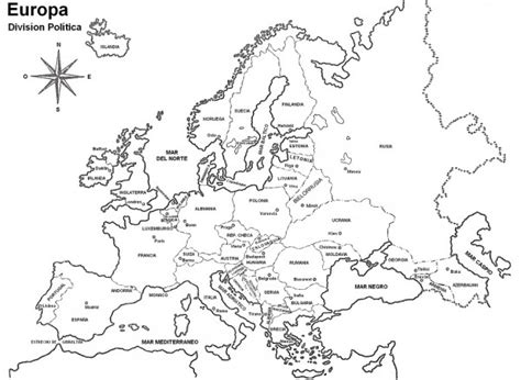 Dibujos de Mapas de Europa y paises para colorear Colorear imágenes