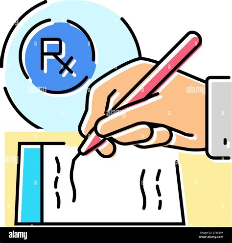 Prescription Filling Pharmacist Color Icon Vector Illustration Stock