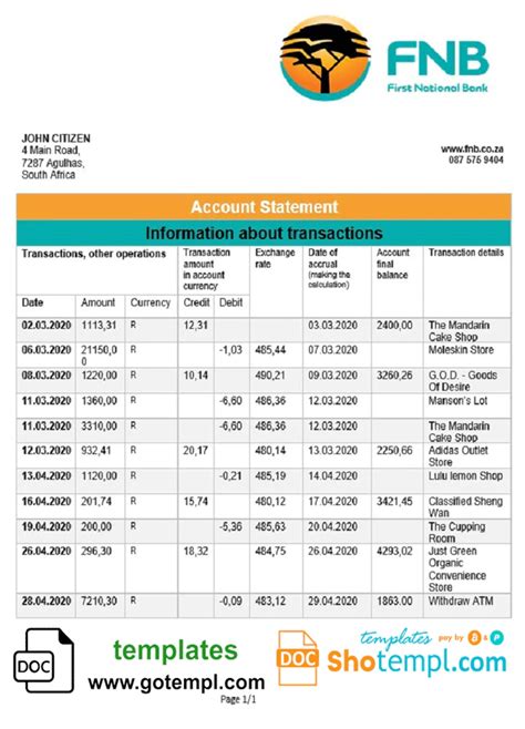 How To Open A Fnb Business Account Janet Koman S Template