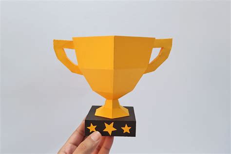 Printable 3d Paper Trophy Template