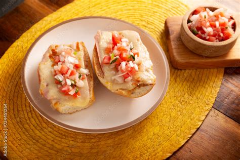 Molletes Mexican Recipe Based On Bolillo Bread Split Lengthwise