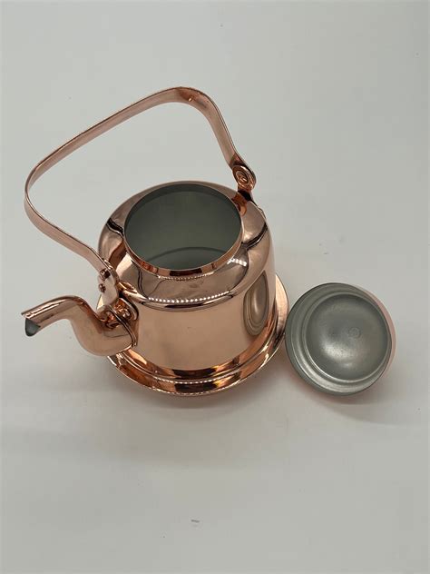 Antique Copper Skultuna 1607 Tea Pot Kettle 1 L W Scroll Lid Etsy