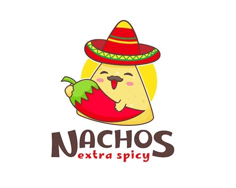 Premium Vector Cute Spicy Nachos With Hot Chili And Sombrero Cartoon