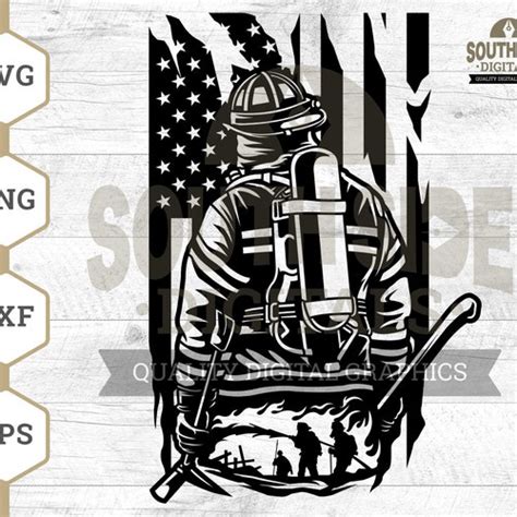 Patriotic Us Firefighter Svg File Fireman Svg Etsy