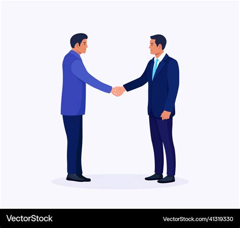 Businessmen shaking hands handshake of two men Vector Image