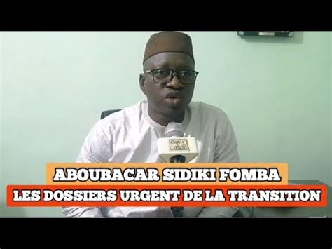 Honorable Aboubacar Sidiki Fomba S Exprime Sur Le Nouveau Projet De