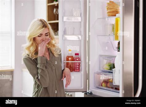 Rotten Food Bad Smell Or Stink In Refrigerator Or Fridge Stock Photo ...