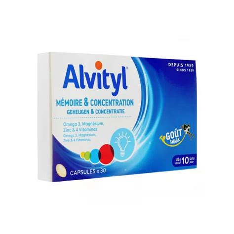 Alvityl Mémoire Et Concentration 30 Capsules Pharmazina