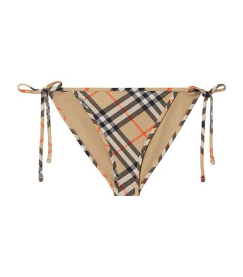 Womens Burberry Neutrals Burberry Check Bikini Bottoms Harrods Uk