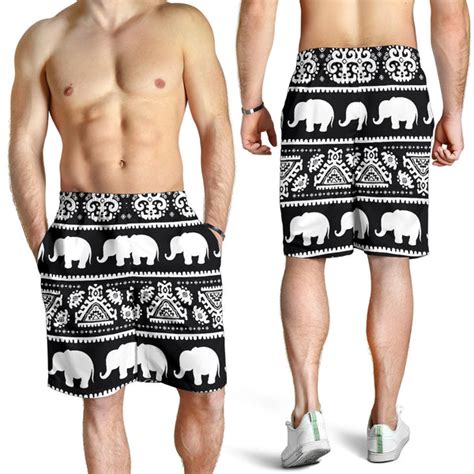 Elephant Pattern Mens Shorts Jorjune