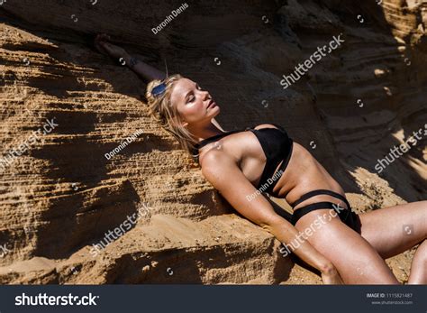Beautiful Sexy Blonde Girl Swimsuit Posing Stock Photo 1115821487 Shutterstock