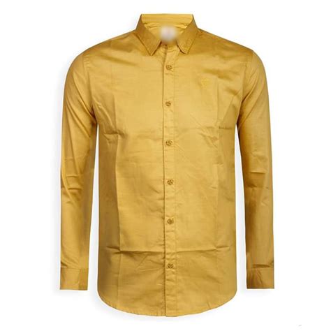 Cotton Full Sleeve Formal Shirt For Men Mustard S 09