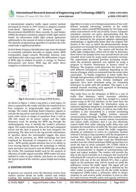 IRJET - Smart Traffic Control System using RFID | PDF 