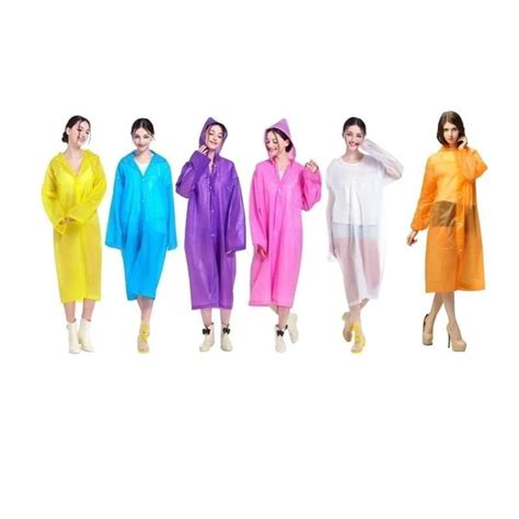 Jual Jas Hujan Plastik Eva Raincoat Poncho Terusan All Size Transparant