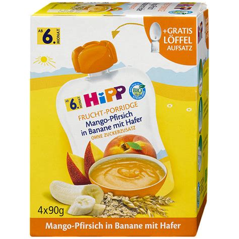 Hipp Frucht Porridge Mango Pfirsich In Banane Mit Hafer