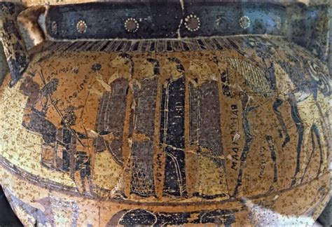 Detail Of Krater With Columns Represents The Mission Of Menelaus And