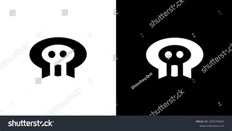 Vector Black White Ghost Logo Stock Vector (Royalty Free) 2205756851 | Shutterstock