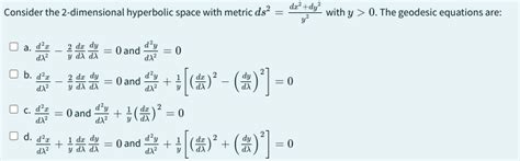 Answered Consider The 2 Dimensional Hyperbolic Bartleby