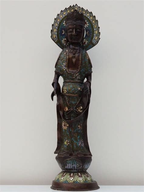 Sculpture Mail Cloisonn M Tal Standing Bodhisattva Catawiki